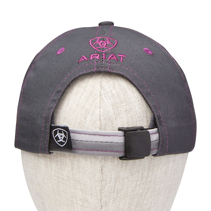 Ariat English: Team II Gorra Mujer - Gris Oscuro / Moradas (KDQVR4306)